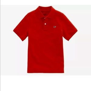 VINEYARD VINES BOY'S SHORT SLEEVE POLO SHIRT RED L